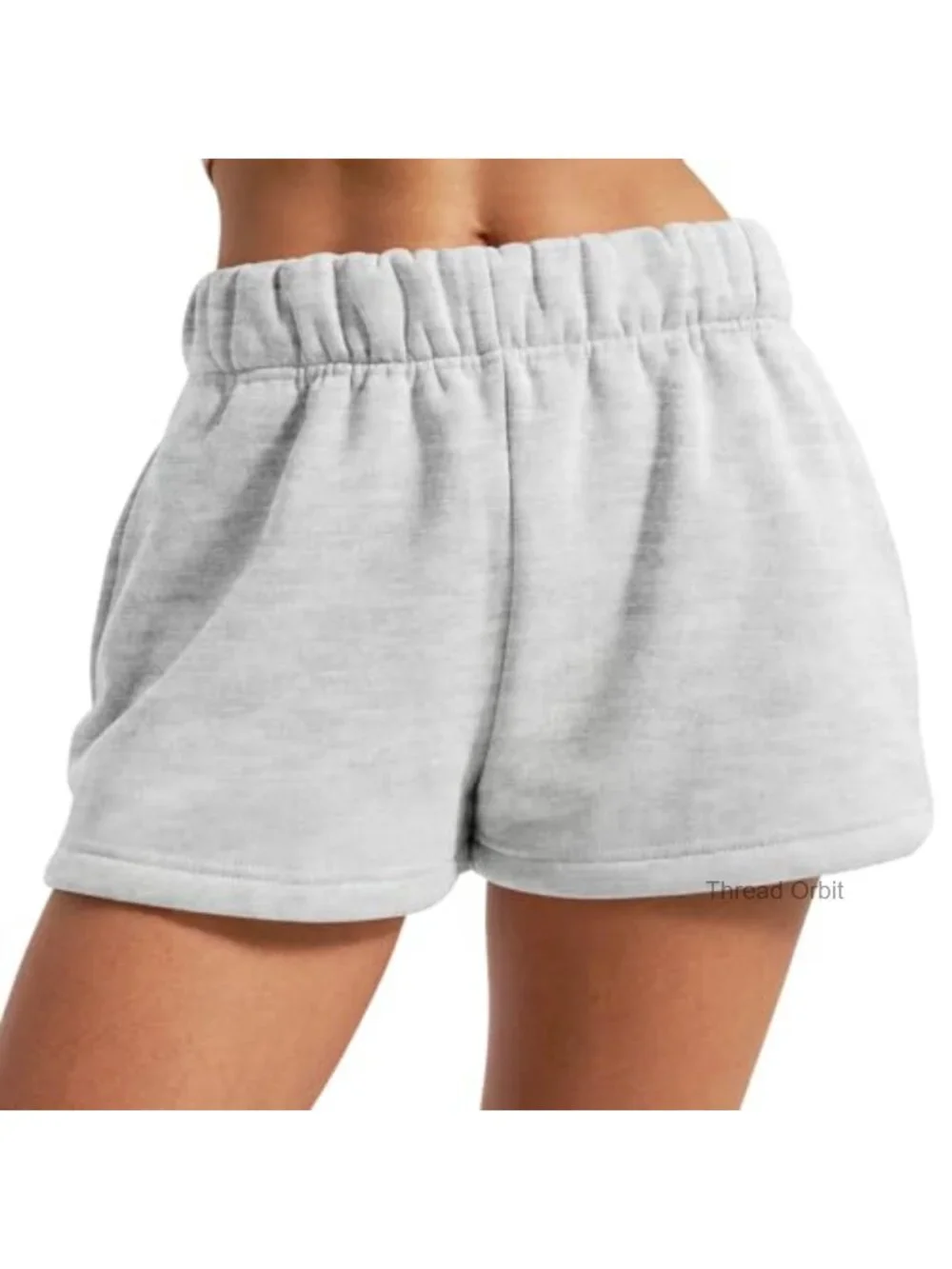 Women's Fleece Sweat Shorts High Rise Cotton Blend Lounge Shorts with Pockets